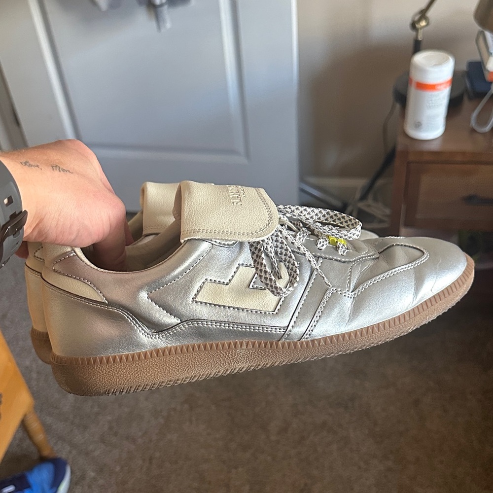 Men's Metallic Silver Sneakers